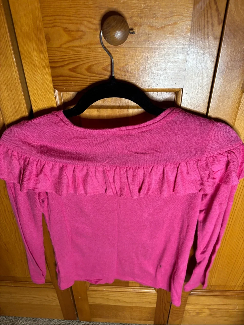 Cat & Jack Bright Pink Ruffle Long-Sleeve Top